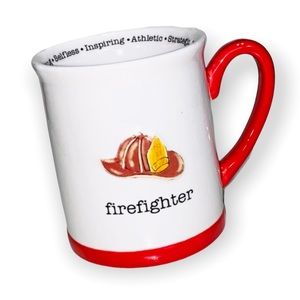 Inspirational Firefighter Coffee Mug 3D Embossed Helmet